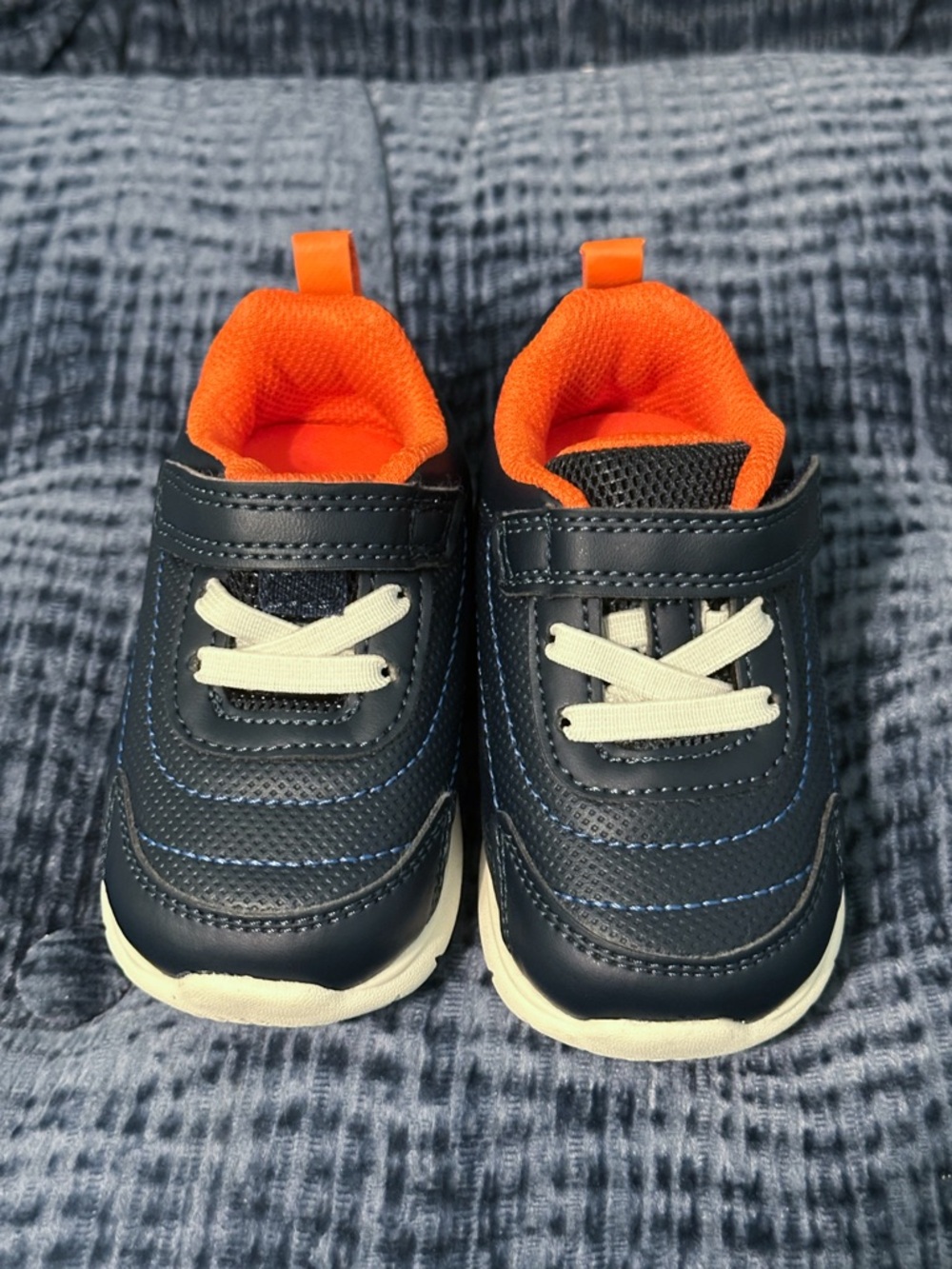 Carter's Navy and Orange Infant Sneakers with White Accents